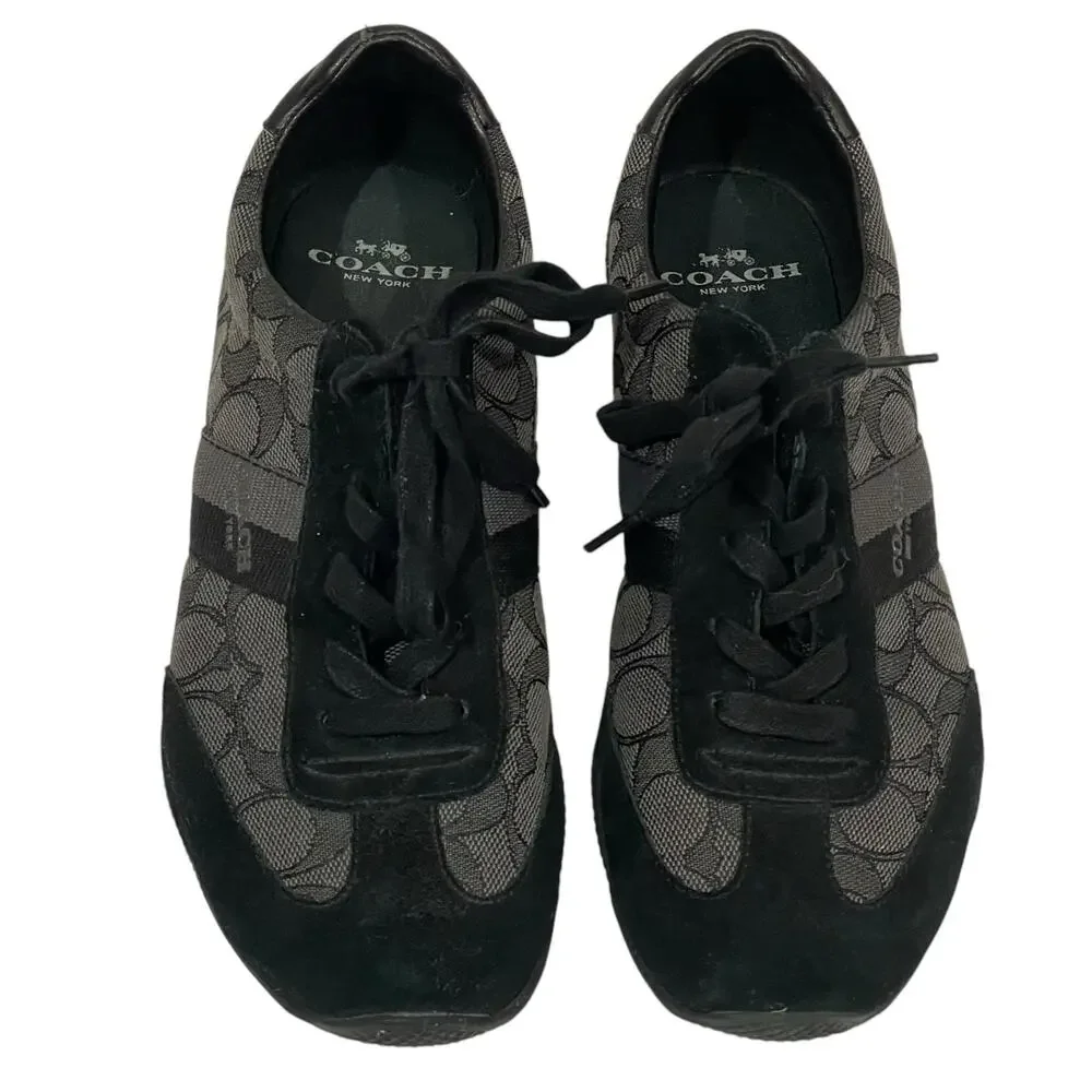 Coach Kelson Lace Up Sneakers - Black/Gray - 8B